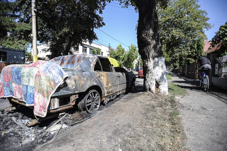 Kiégett egy autó Székelyudvarhelyen