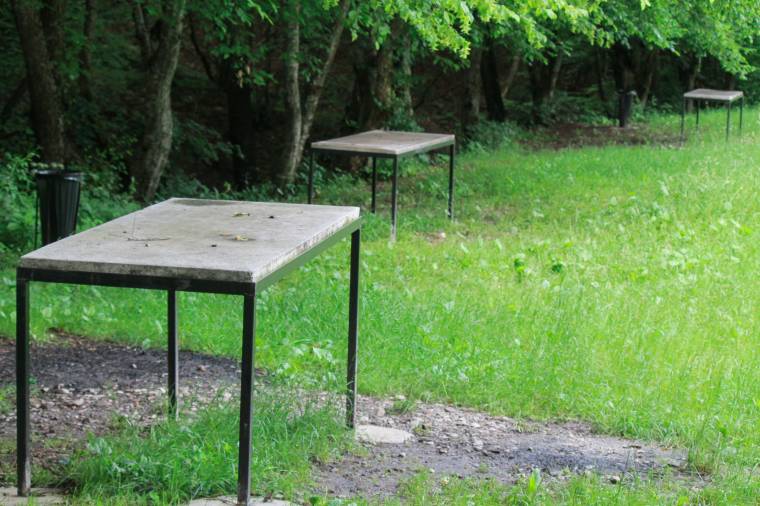 Új asztalok a megtisztított Kerekerdőn