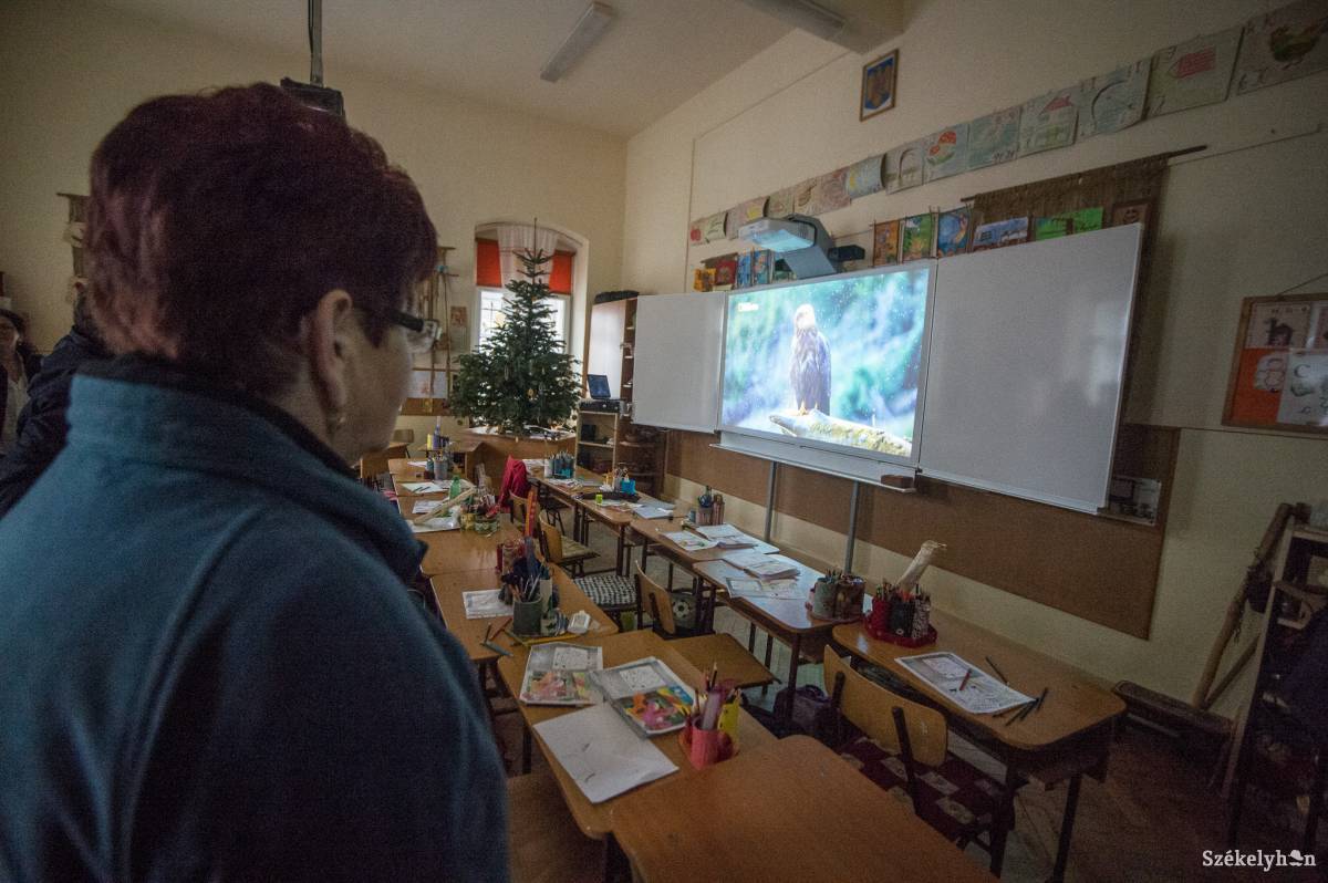 A pedagógusok nagy része is alkalmazkodik az okostábla használatához •  Fotó: Barabás Ákos