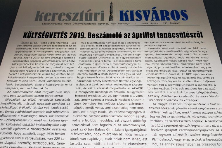 Pénzbírság az egynyelvű önkormányzati havilap miatt