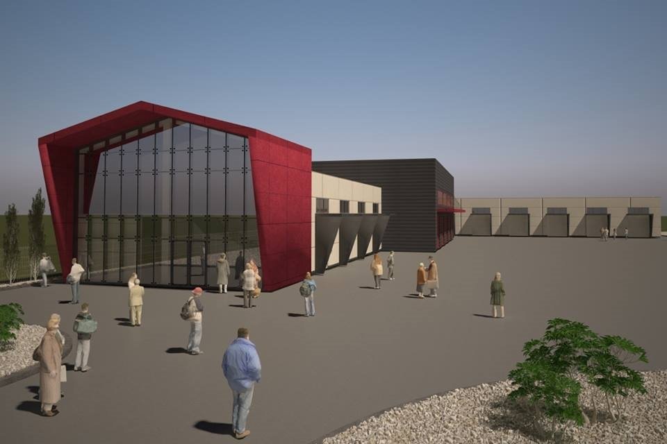 A kisiparosoknak tervezett inkubátorház látványterve. 2023-ig kellene felépíteni • Forrás: Székelyudvarhelyi RMDSZ/Facebook 