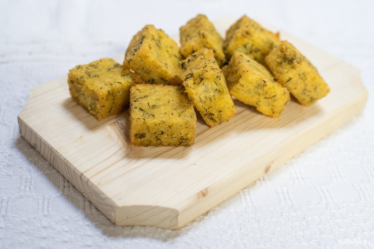 Madeirai eredetű, friss kapros polenta 