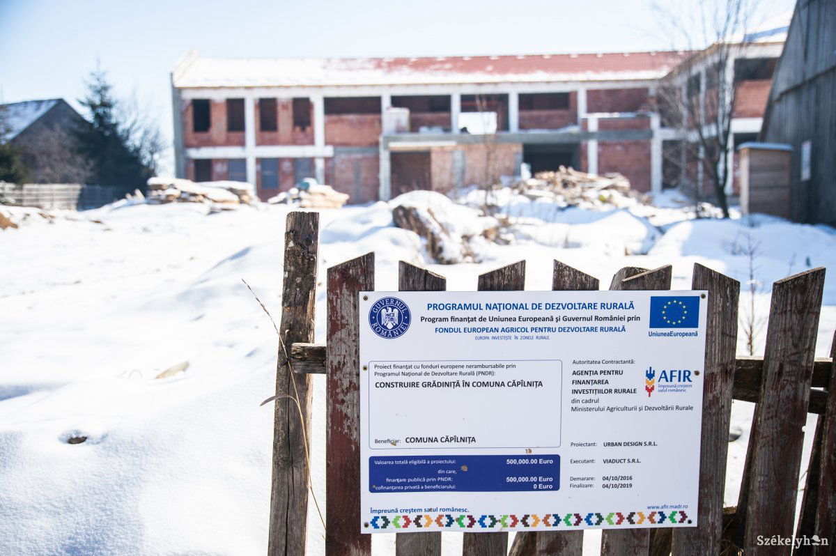 Jól halad az óvoda projekt. A tervek szerint jövőre már az új épületben tanulhatnak a kicsik •  Fotó: Barabás Ákos