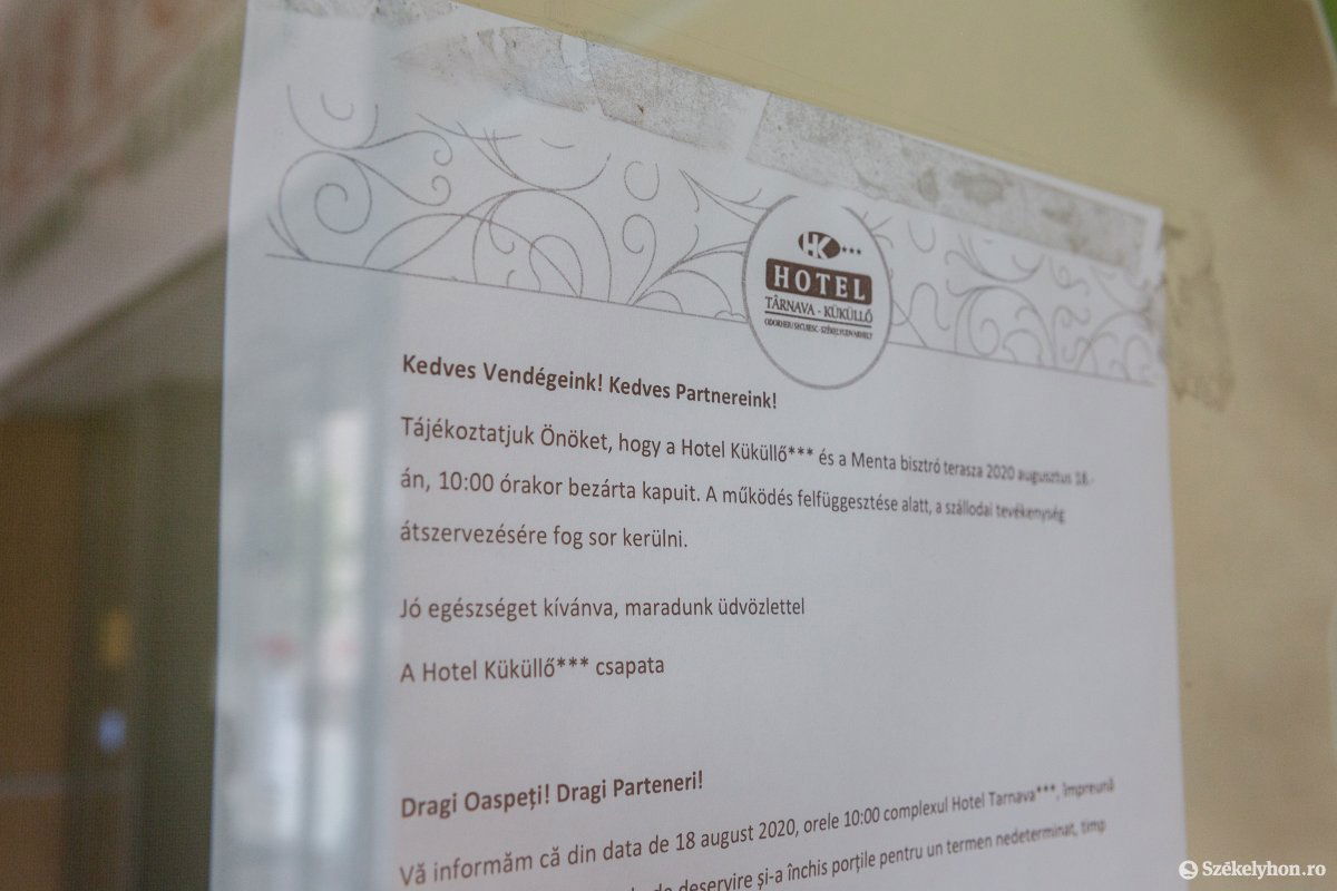 A Küküllő Hotel Bezárt, a folytatás bizonytalan. Vendégek hiányában nem tudják működtetni a létesítményt •  Fotó: Erdély Bálint Előd