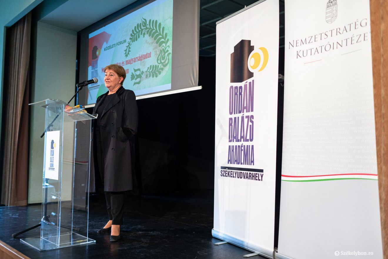 A két év kihagyás után újraindult Orbán Balázs Akadémia első előadója Szili Katalin miniszterelnöki megbízott volt •  Fotó: Erdély Bálint Előd
