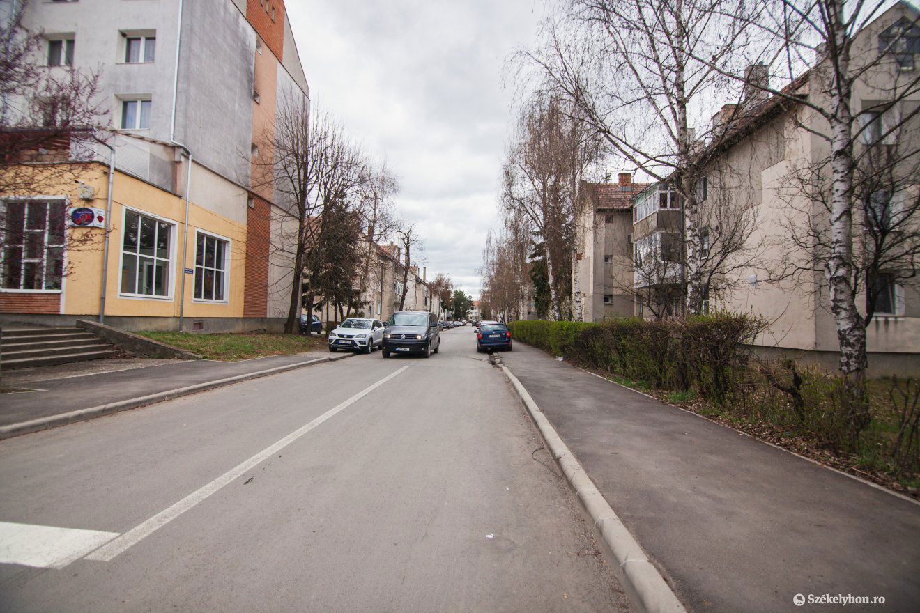 Fenyőágasan több parkoló autó elférne •  Fotó: Csató Andrea