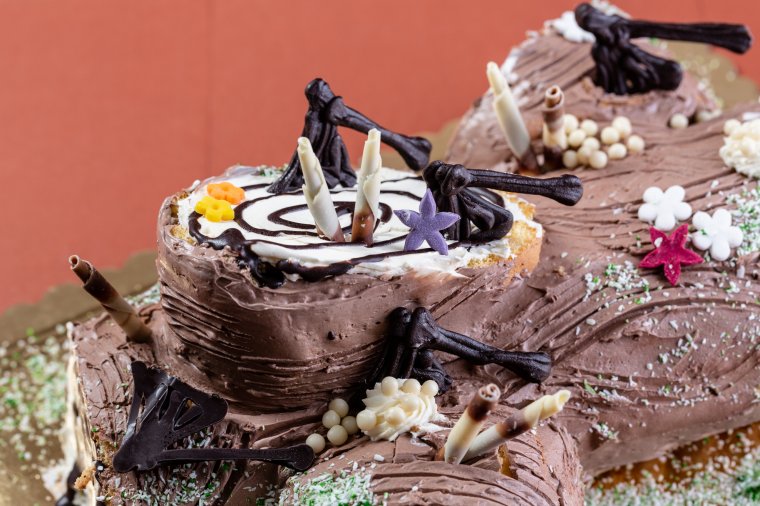 Mesélő karácsonyi fatörzs torta