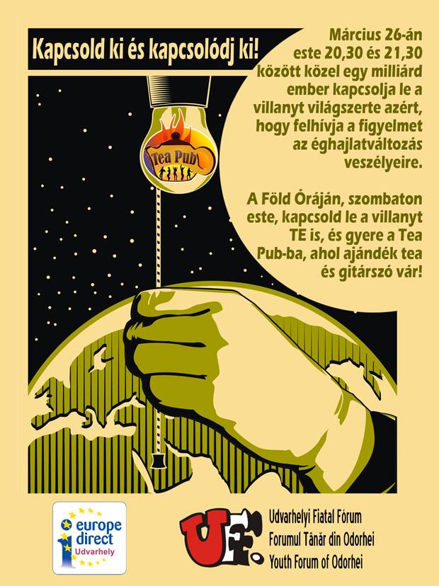 Föld Órája Udvarhelyen teázással, ének- és gitárszóval