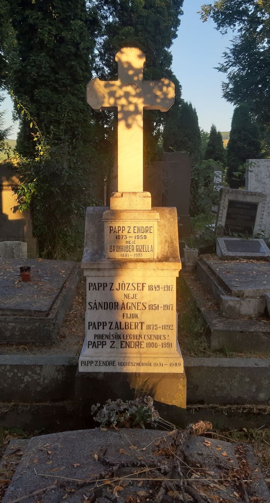 A Papp-Zakor család sírhelye a katolikus temetőben 
