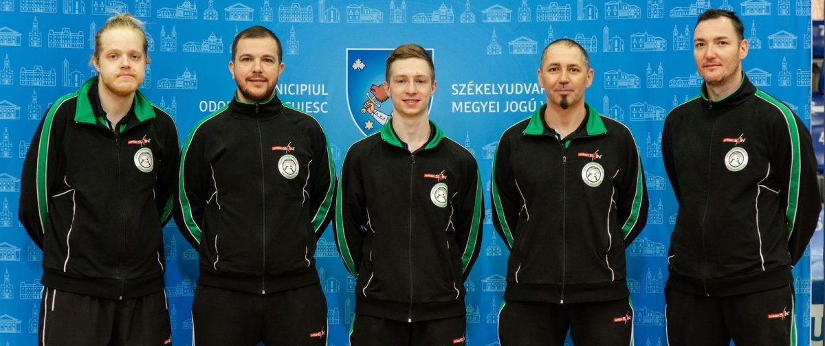 Az ISK-SZAK csapata: Sebastian Loso, Lucian Filimon, Tamás Szabolcs, György István, György Szilárd •  Fotó: ISK-SZAK