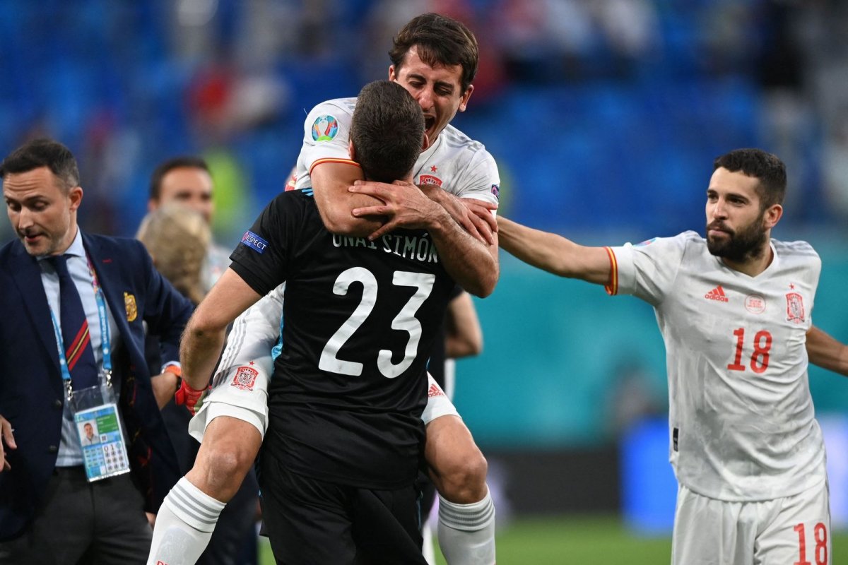 Unai Simont választották a meccs emberének •  Fotó: Twitter/Euro2020