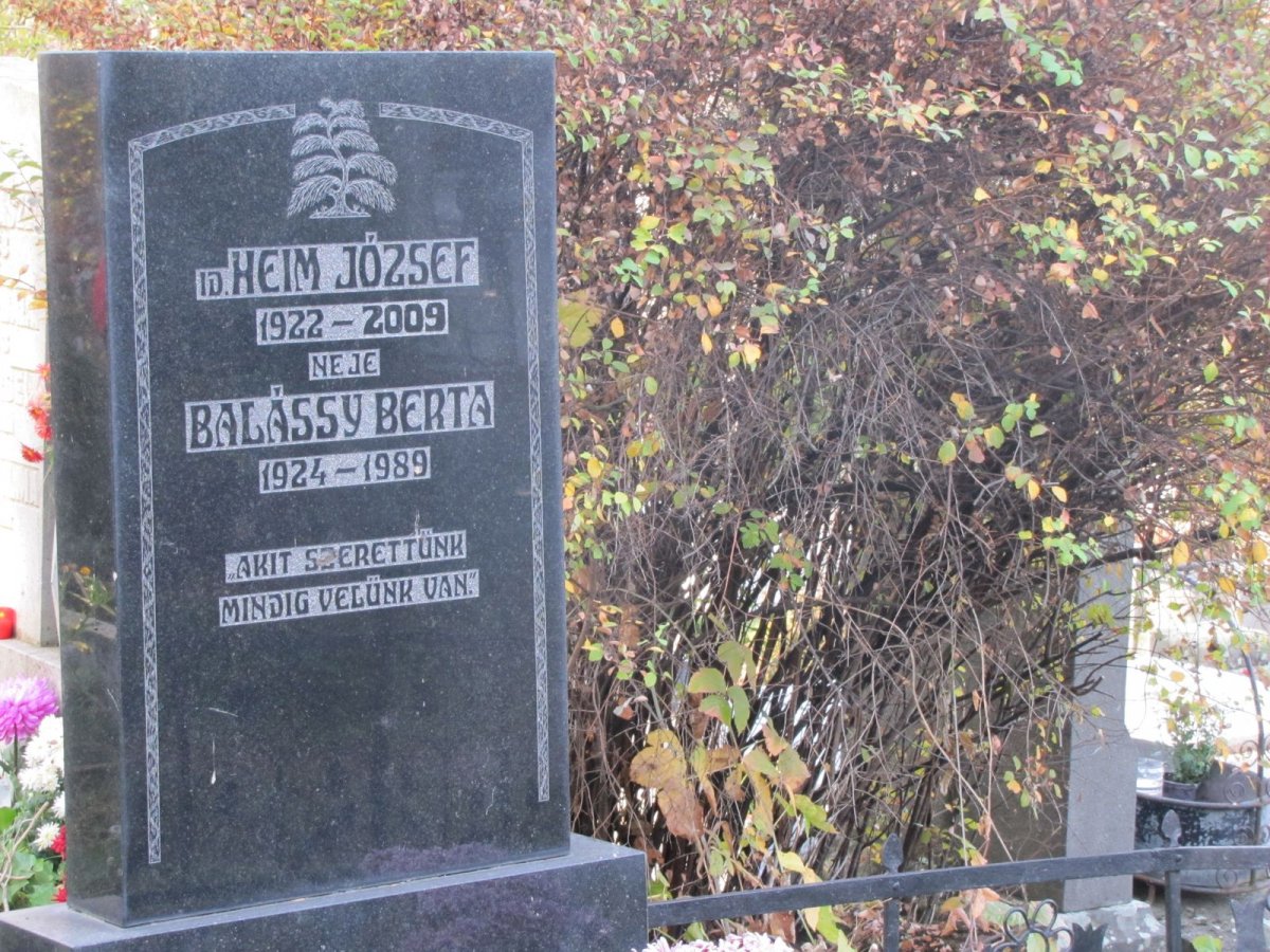 Heim József sírja a belvárosi református temetőben •  Fotó: Katona Zoltán