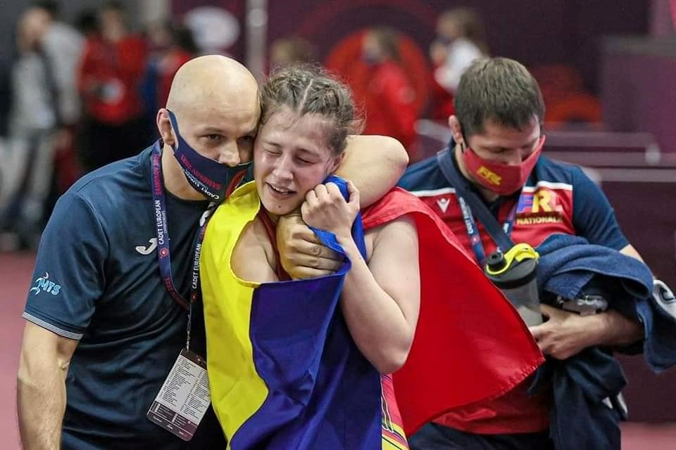 Fazakas Csaba edző tanítványa, Georgiana Lircă bejutott a döntőbe, ott azonban vereséget szenvedett •  Fotó: Facebook/Federatia Romana de Lupte