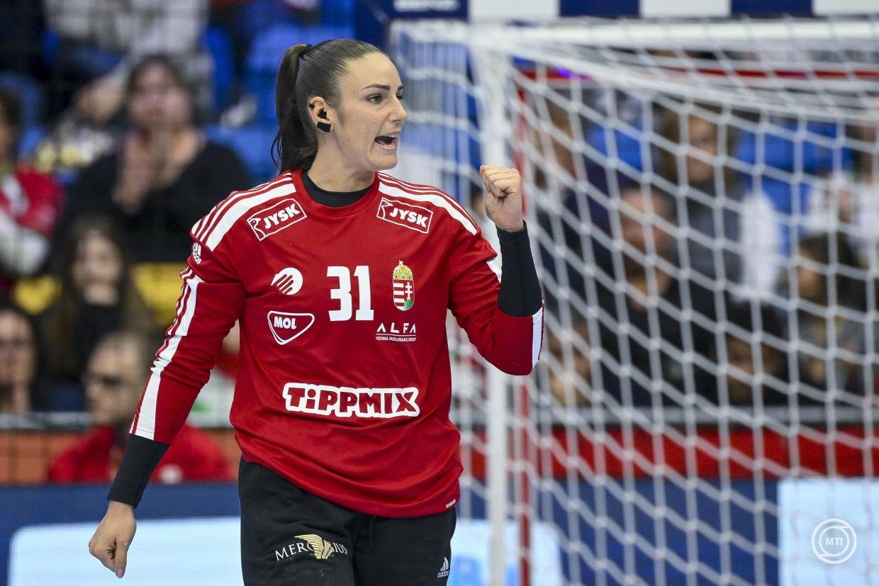Szemerey Zsófia lett a meccs embere, tizenegy védést mutatott be •  Fotó: MTI/Czeglédi Zsolt