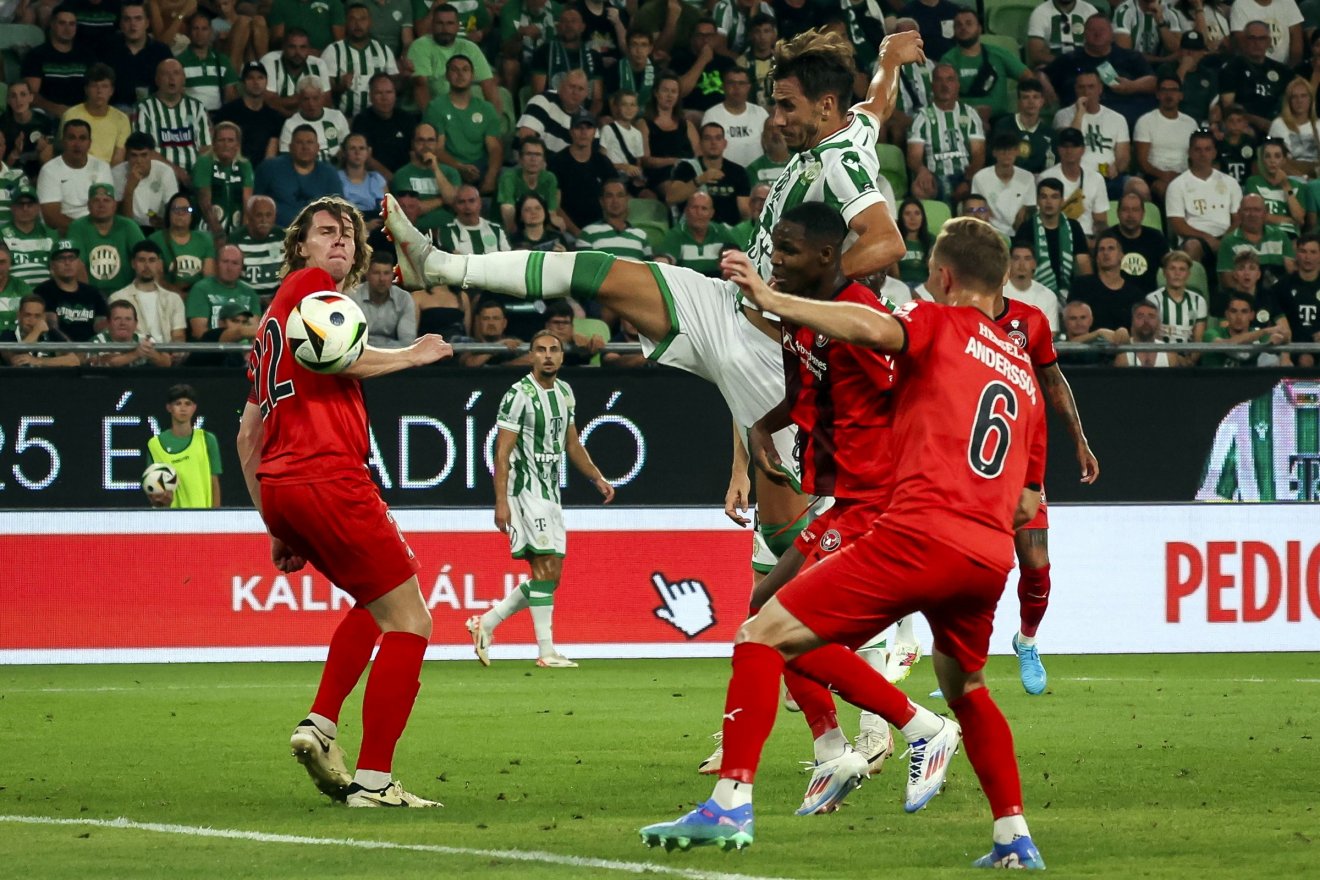 Nem jött össze. A Ferencváros összesítésben 3-1-es eredménnyel esett ki a BÉ-selejtezőből •  Fotó: MTI/Hegedüs Róbert