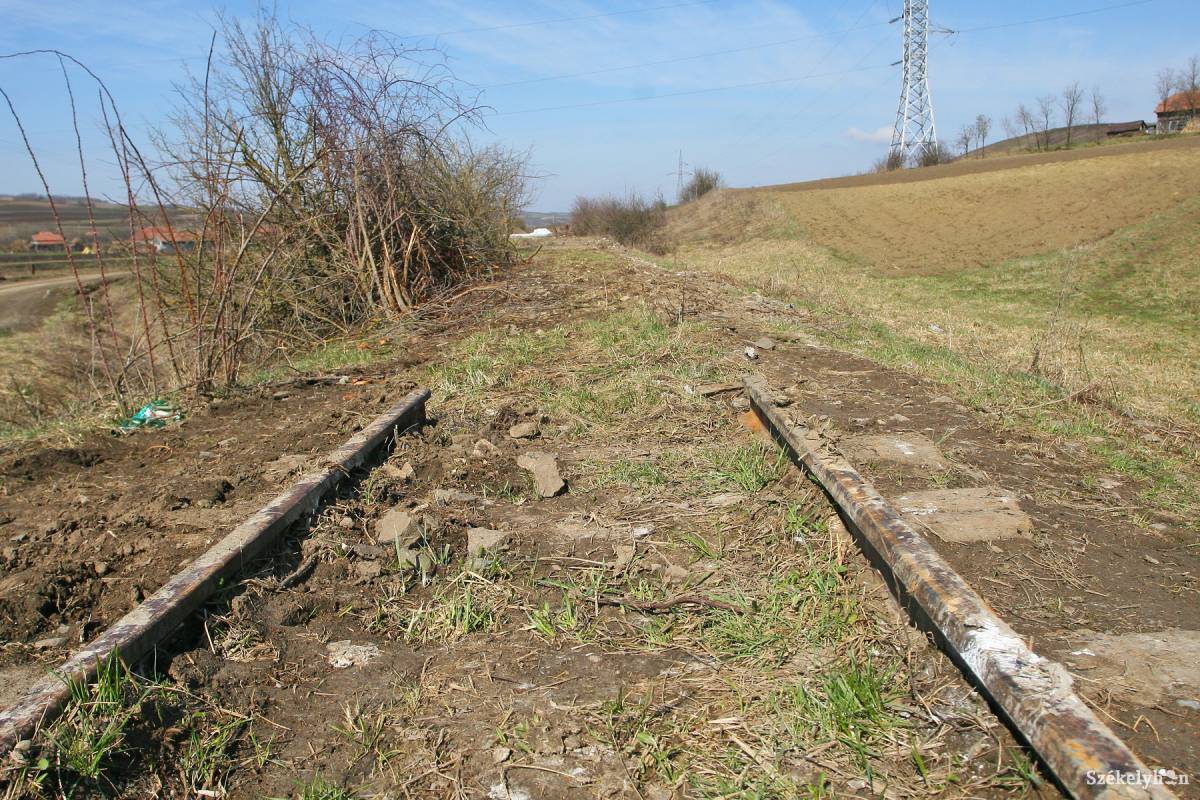 Éktelenkedő nyomvonalnyomok. A veszteséges kisvasutat húsz éve számolták fel •  Fotó: Boda L. Gergely