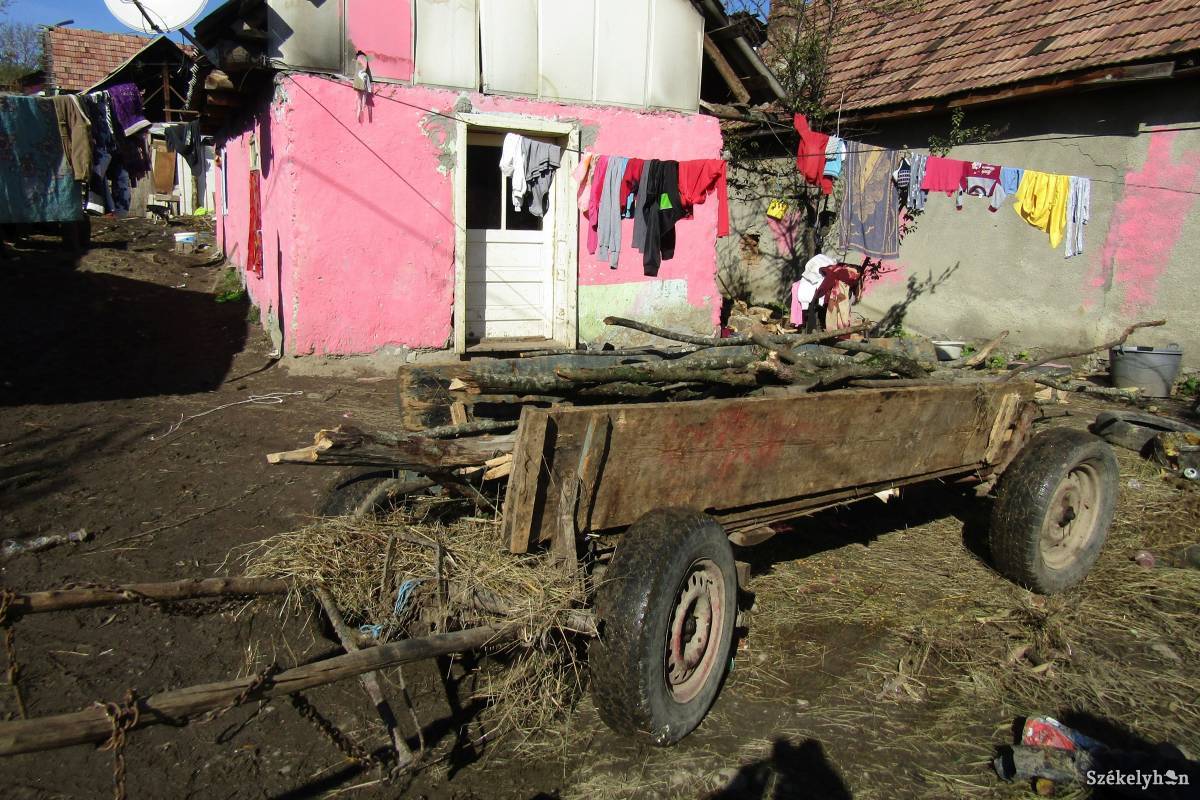 Az áldozat háza előtt ott a szekér, amivel fáért mentek •  Fotó: Bakó Zoltán