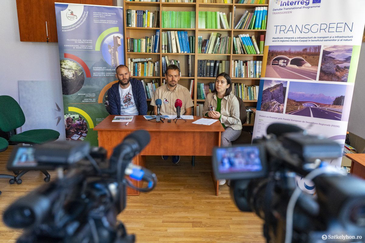 Az áramoszlopok madárbaráttá alakítását szorgalmazzák a Milvus Csoport tagjai •  Fotó: Haáz Vince