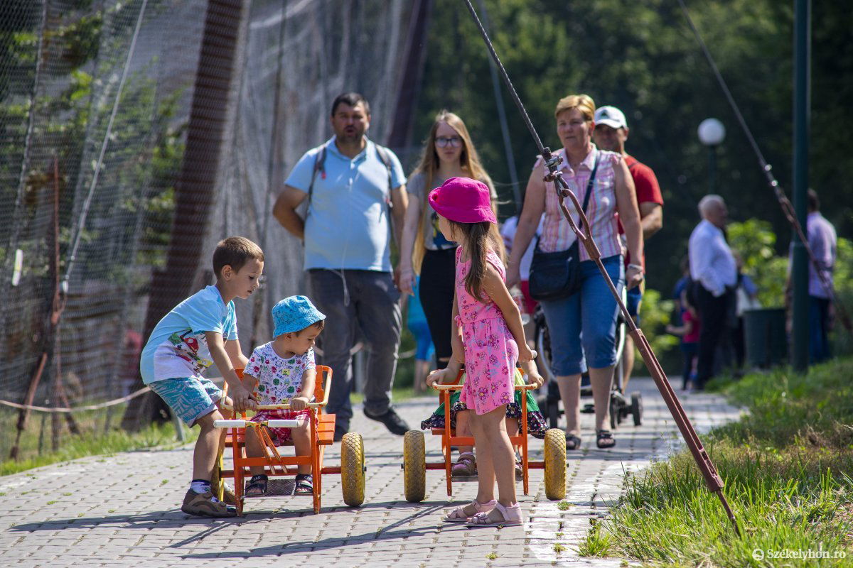 Népszerűek voltak a kis szekerek, amelyekbe a kisebbek beülhettek •  Fotó: Haáz Vince