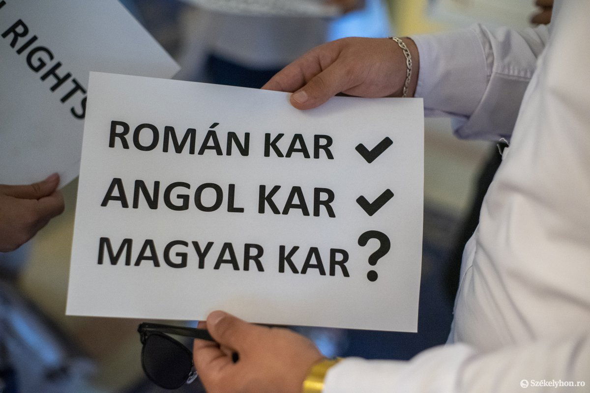 Román kar lehet, angol kar lehet. Magyar miért nem? •  Fotó: Haáz Vince