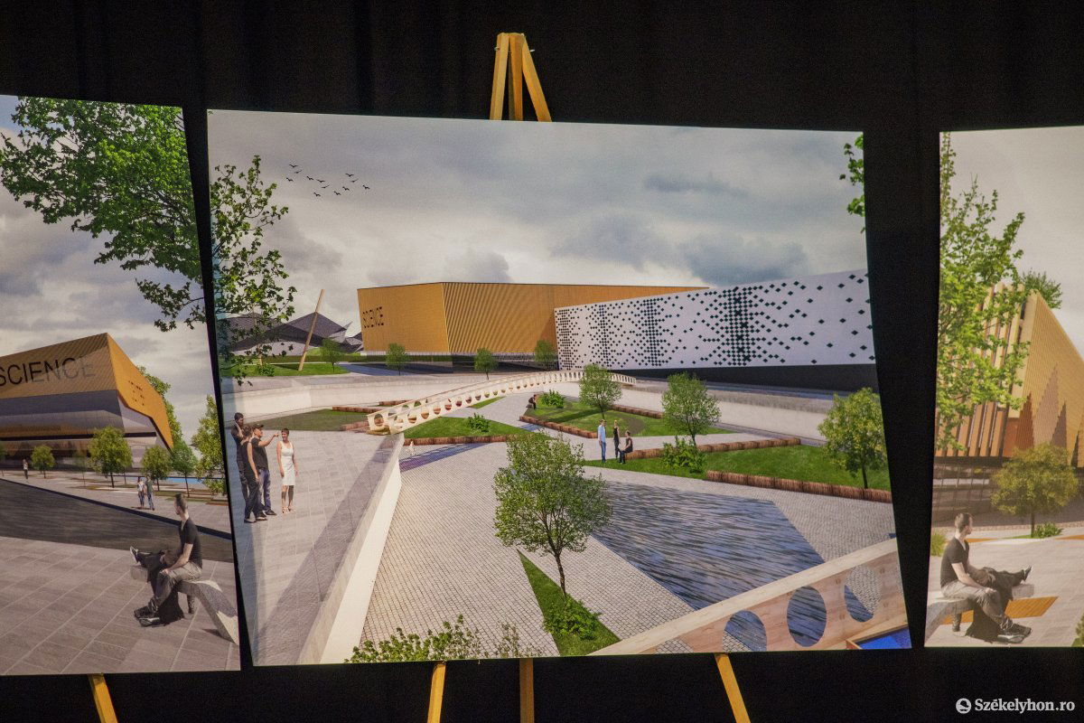 Így néz ki a látványterv: három épületrészből állna majd az Erdélyi Tudásközpont &bullet;  Fotó: Haáz Vince