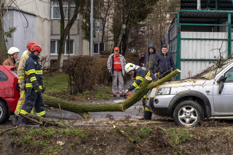 Viharkárok Marosvásárhelyen: villámcsapás okozta tűz, autóra dőlt fa