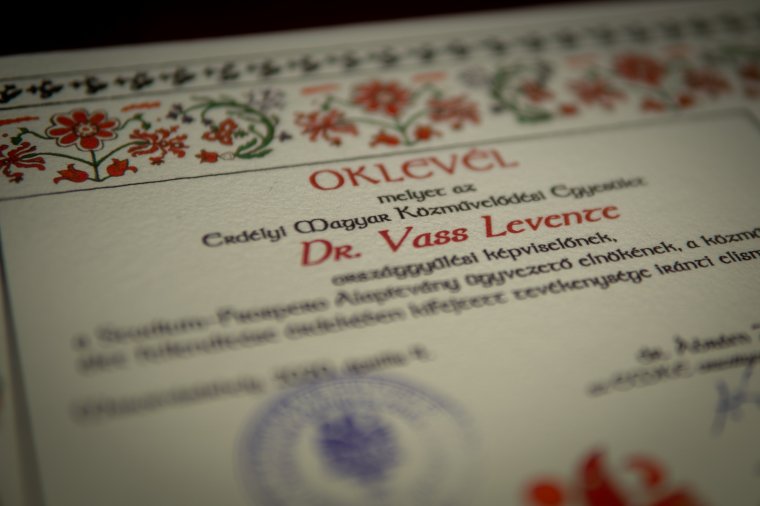 Idén vehette át tavalyi EMKE-díját Vass Levente