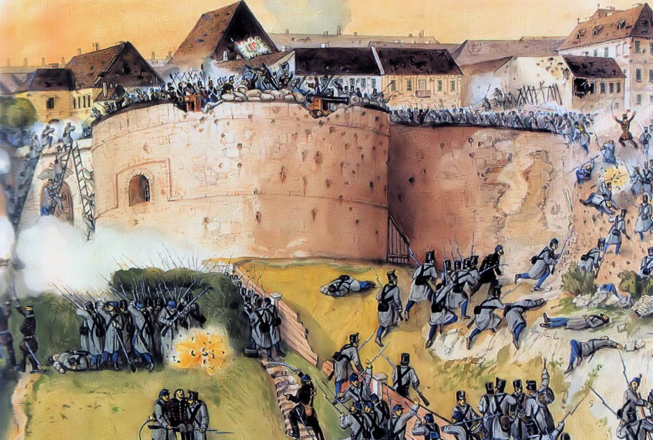 Harc az 1848-as forradalomban. Thar Mór festménye •  Fotó: Wikipédia/Than Mór festménye