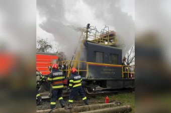 Mozdony gyulladt ki a dédai vasútállomáson