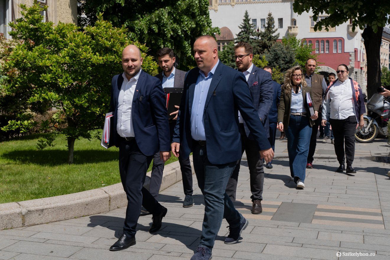 Közösen vonultak, elöl a listavezető, Kovács Mihály Levente •  Fotó: Haáz Vince