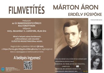 Márton Áron püspök életéről vetítenek filmet Marosszentgyörgyön