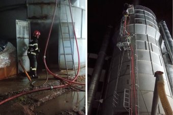 Tűz ütött ki egy csíkszeredai fűrészportárolóban hétfőn este