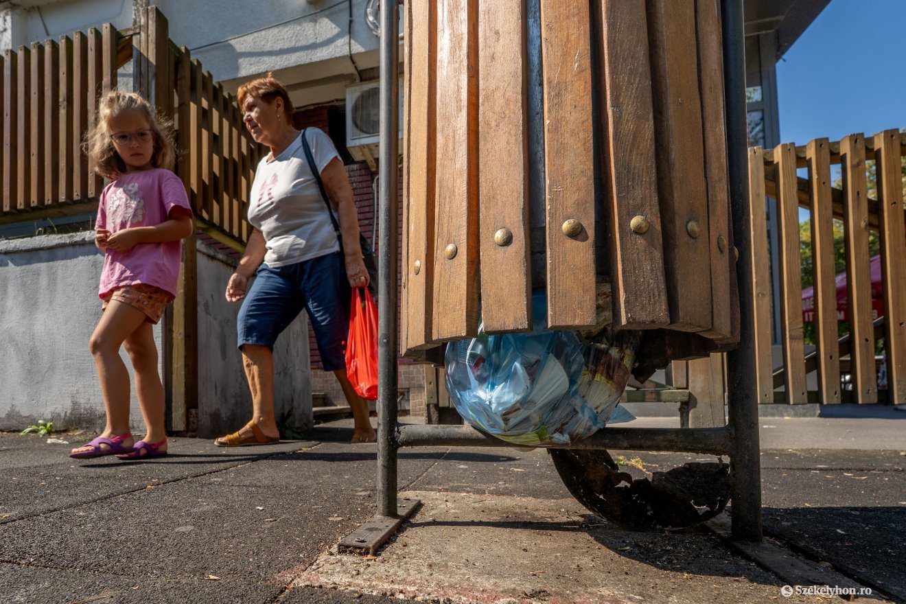 Több helyen lyukasak a kukák &bullet;  Fotó: Haáz Vince