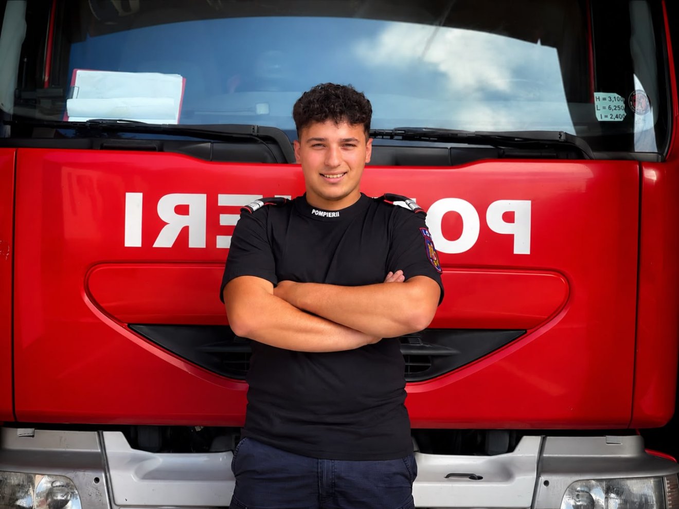 Mocanu Daniel Valentin két éve dolgozik tűzoltóként &bullet;  Fotó: Kovászna megyei ISU