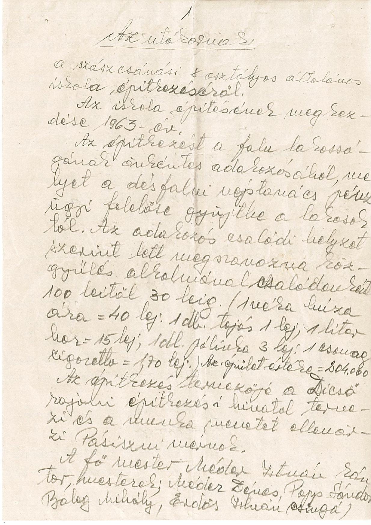 Az utókornak hagyott levél &bullet;  Fotó: Mikefalvi Polgármesteri Hivatal